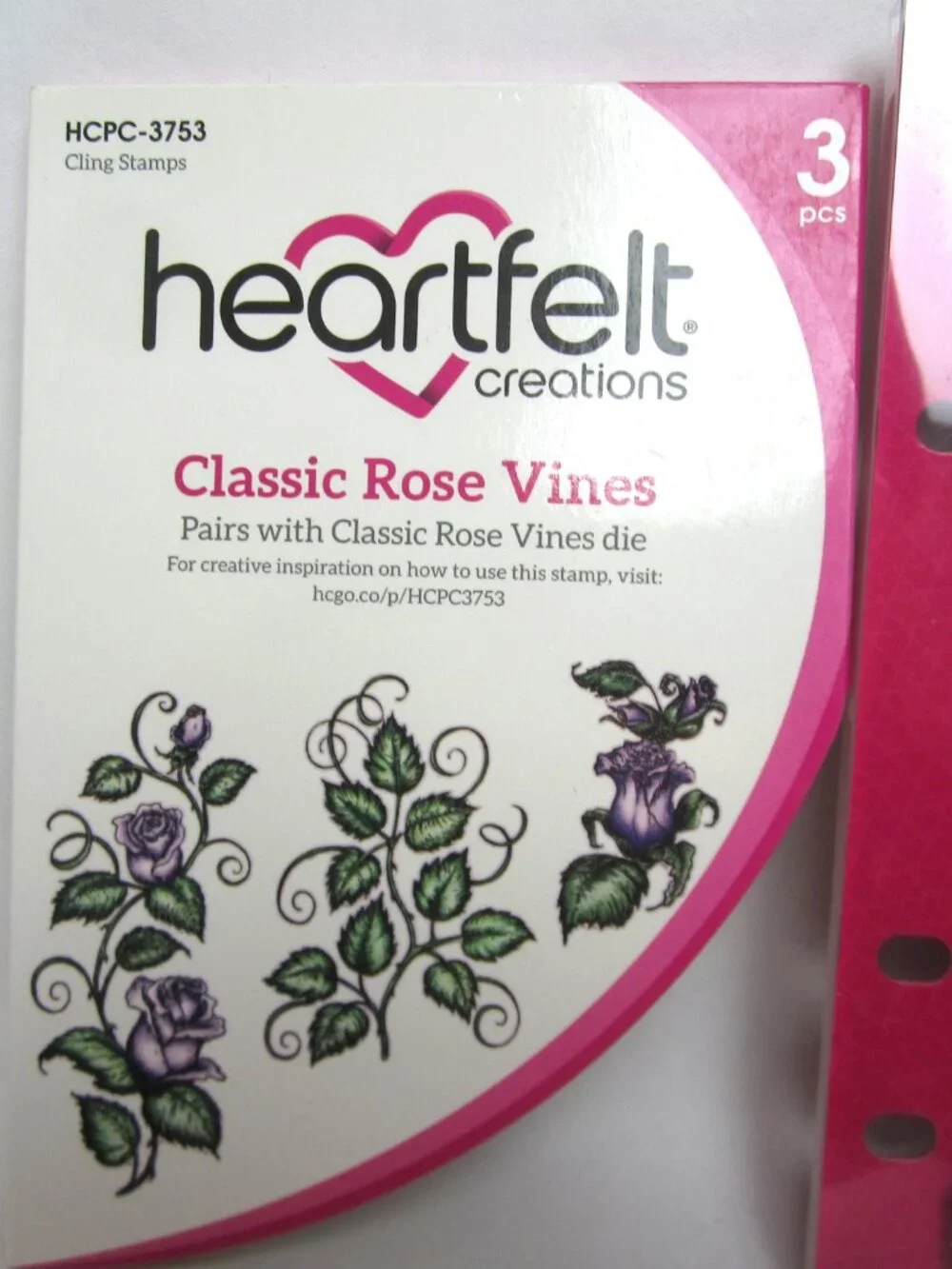 Heartfelt Creations Classic Rose Vines Cling Stamps & Craft Dies NEW Floral